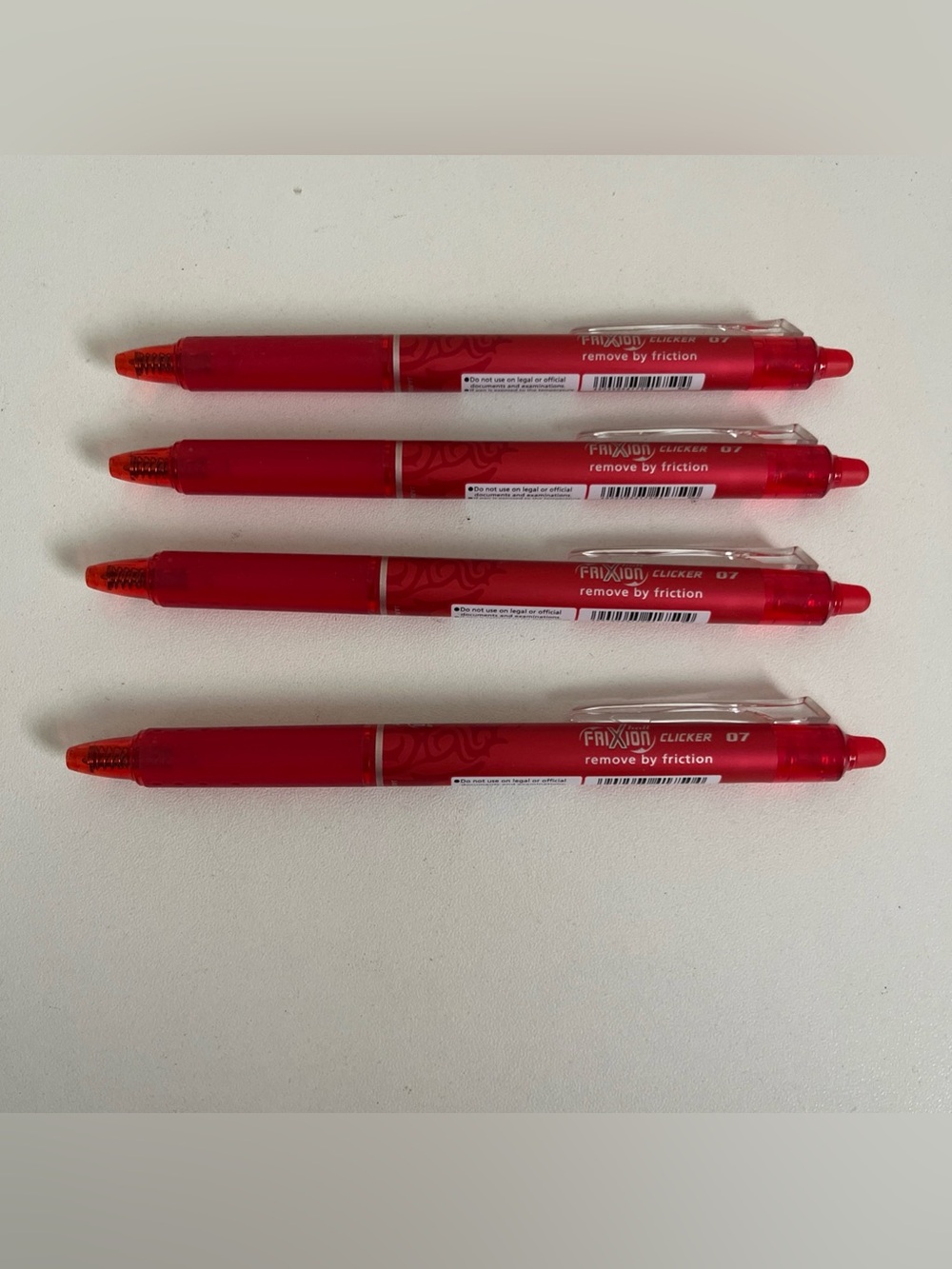 Pilot Frixion Clicker 07 Ink Pen Red Ink 4 Pens New